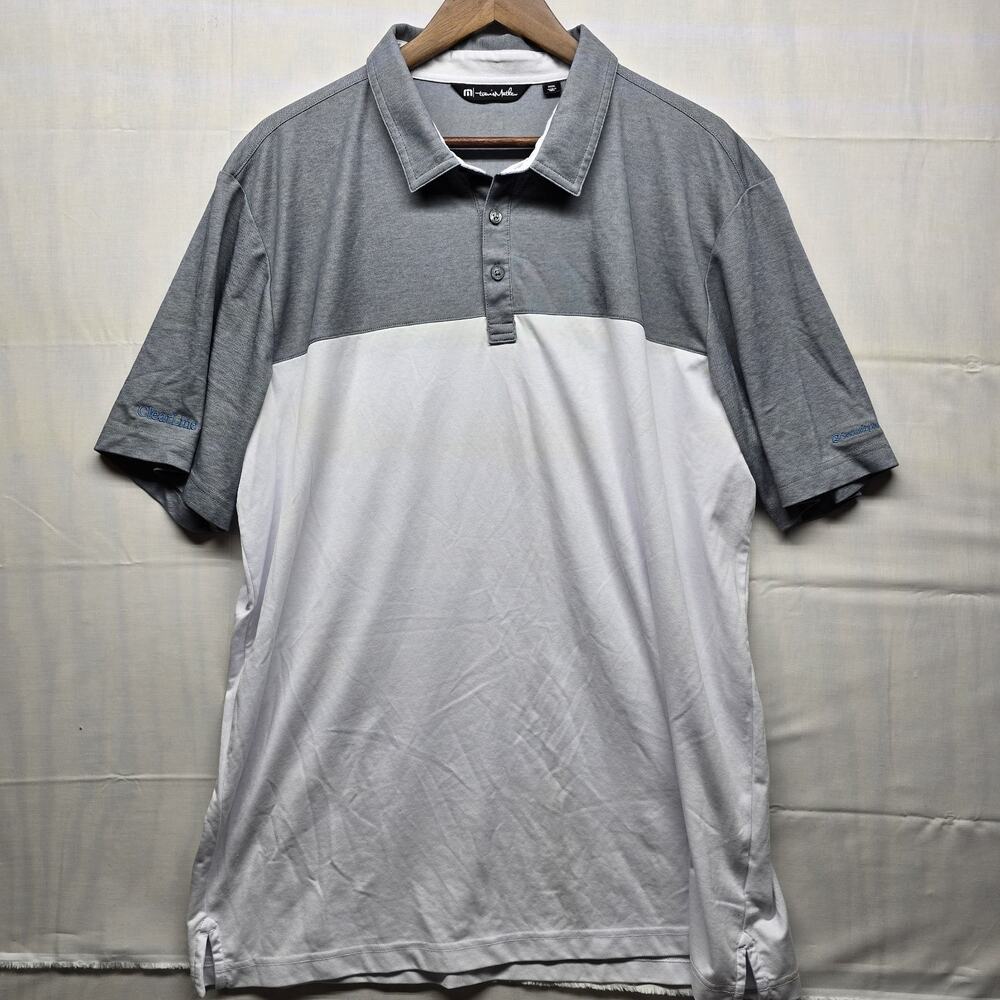 Mens‎ 3XL XXXL Travis Mathew Gray Golf Polo Short Sleeve Shirt Athletic Stretch